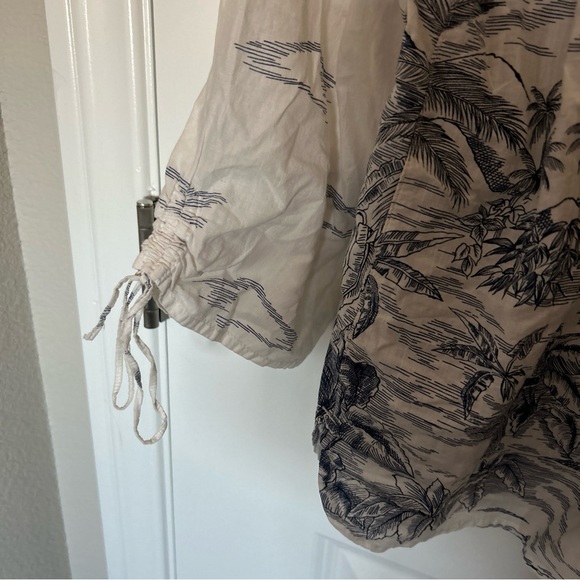 Liz Claiborne Lizwear Women’s Medium 3/4 Sleeve Button Up Tropical Shirt - Picture 4 of 6